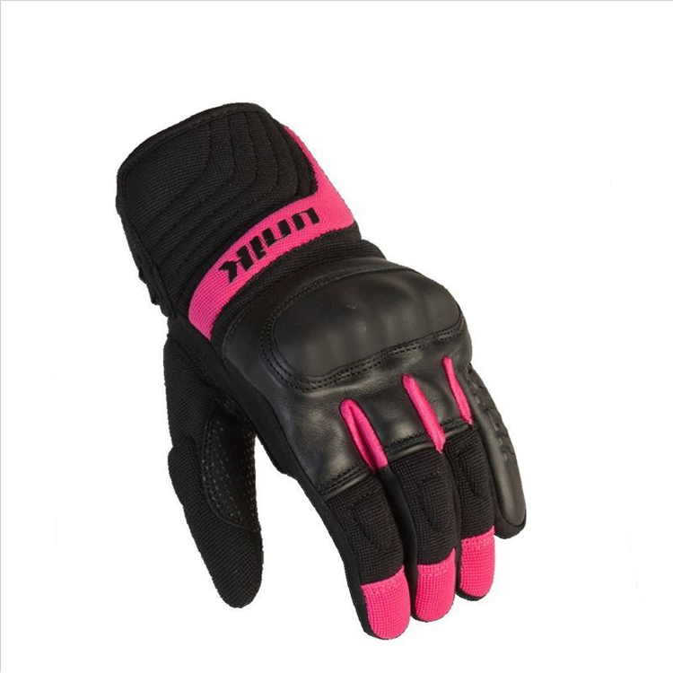 GUANTES MOTO UNIK C88 VERANO CON PROTECCION LADY M ROSA FLUOR